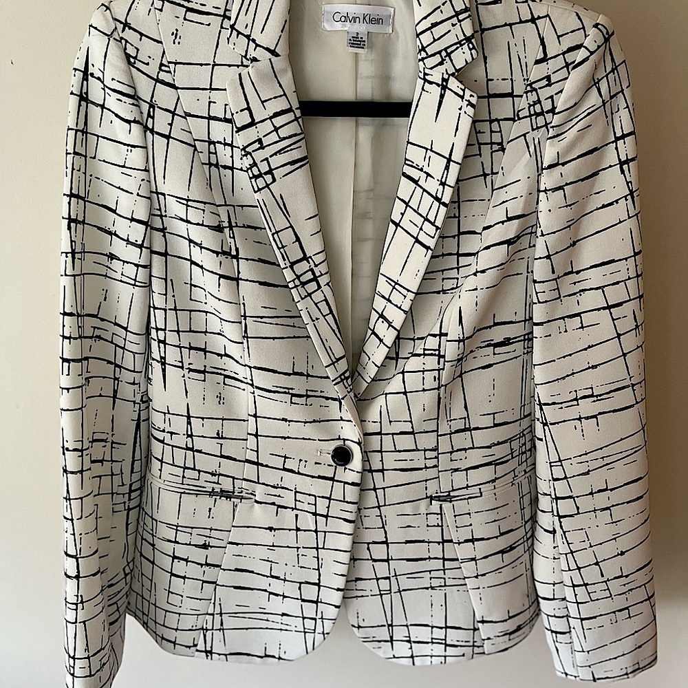 Black and White Calvin Klein Blazer